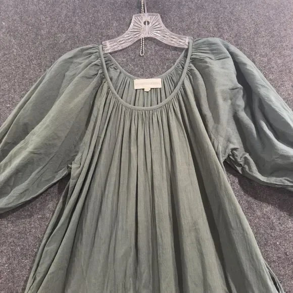 Daughters of India Sahana Dress Women's Small Green Boho Maxi Tiered Long Pocket - Picture 2 of 8